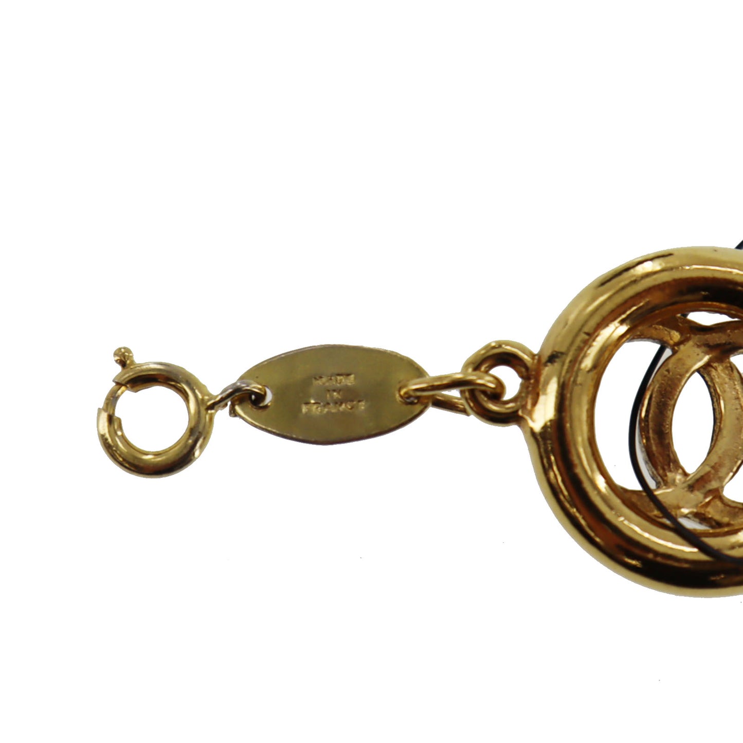 CHANEL CC Logos Circle Bracelet Gold Plated 1983 #AH699