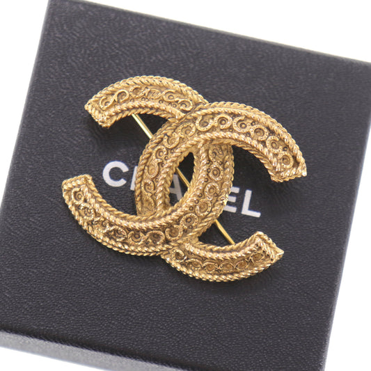 CHANEL CC Logos Pin Brooch Gold Plated 1108 #AG286