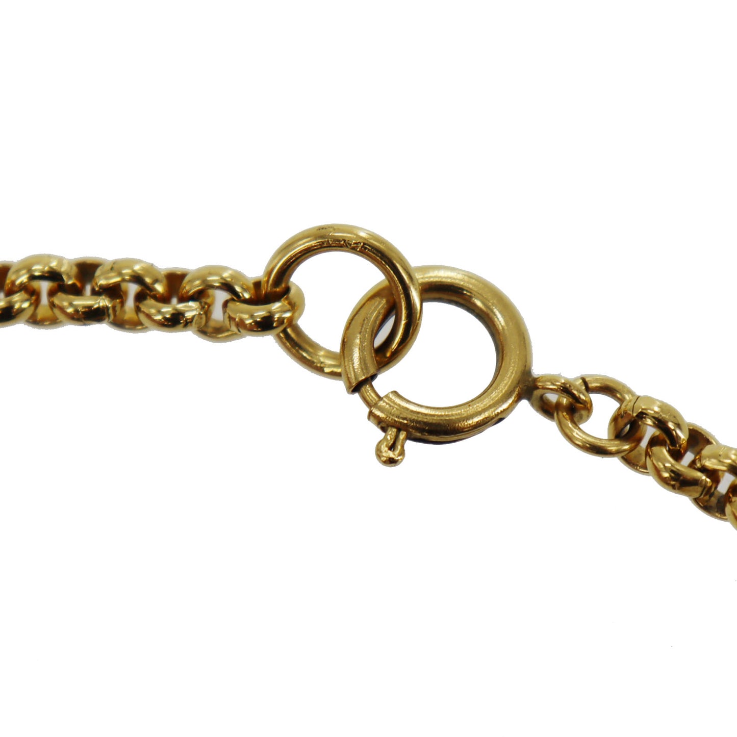 CHANEL CC Logos Heart Gold Plated Chain Necklace #CE734