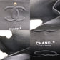 CHANEL Matelasse Double Flap Used Shoulder Bag Black Caviar Skin Leather #CY111