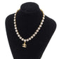 CHANEL Logo Used Chain Necklace Rhinestone Gold 96A #CJ813