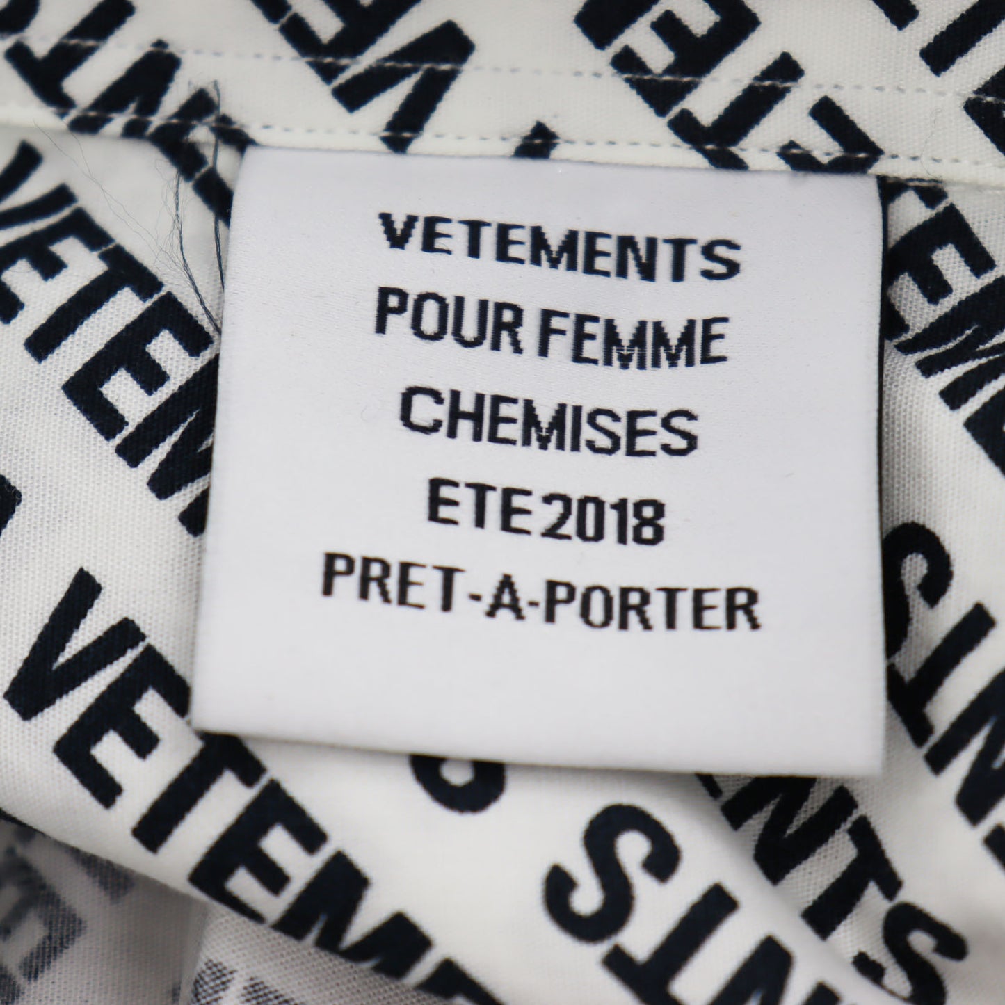 VETEMENTS Logos Long Sleeve Shirt Button Down Size S #AG966