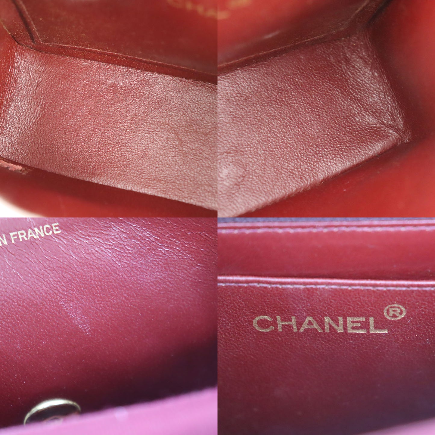 CHANEL Matelasse Shoulder Bag Bordeaux Cotton #CN74