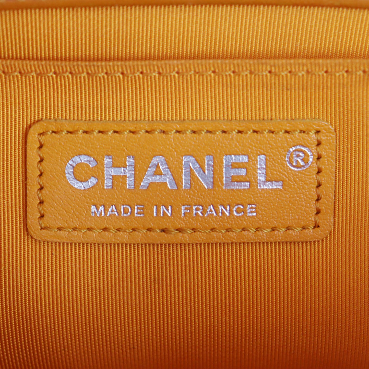 CHANEL BOY CHANEL Shoulder Bag Orange Lambskin Leather #CT333