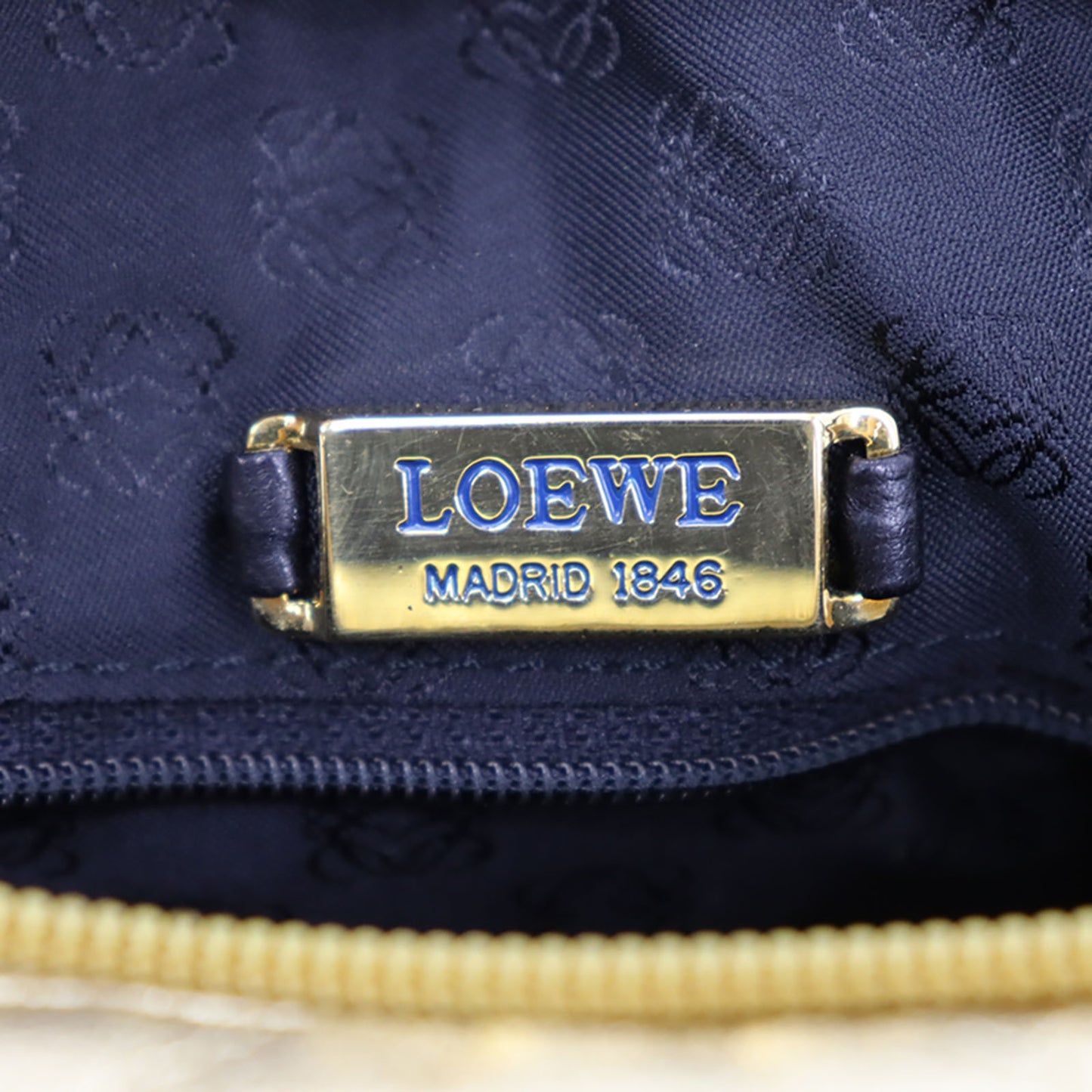 LOEWE Logos Shoulder Bag Gold Leather #AH517