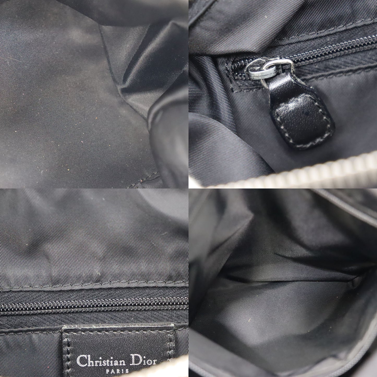 Christian Dior Trotter Boston Handbag Black Canvas #BO844