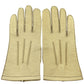 CHANEL CoCo Winter Gloves Women Gold Leather Size 7 #AH550