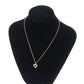 Christian Dior CD Logo Rhinestone Chain Necklace Gold #CB169