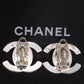 CHANEL CC Turn-lock Earrings Silver Clip-On 97 P #CO594