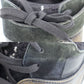 CHANEL Sneakers Tweed Black Suede Leather 40 1/2 #AH563