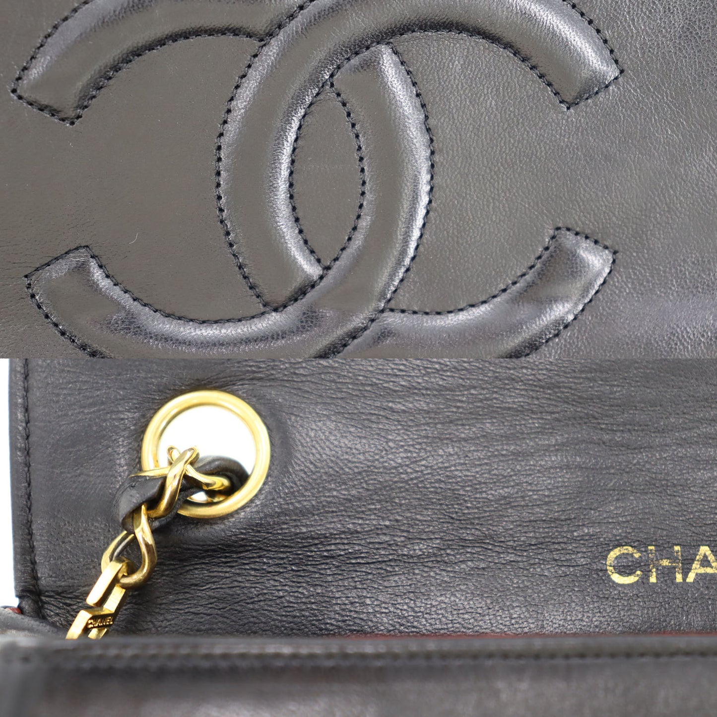 CHANEL Matelasse Shoulder Bag Crossbody Black Lambskin #BS785