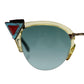 FENDI Sunglasses Clear Light Blue Turquoise Eye Wear #AH547