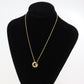 Christian Dior CD Logo Rhinestone Chain Necklace Gold #BY356