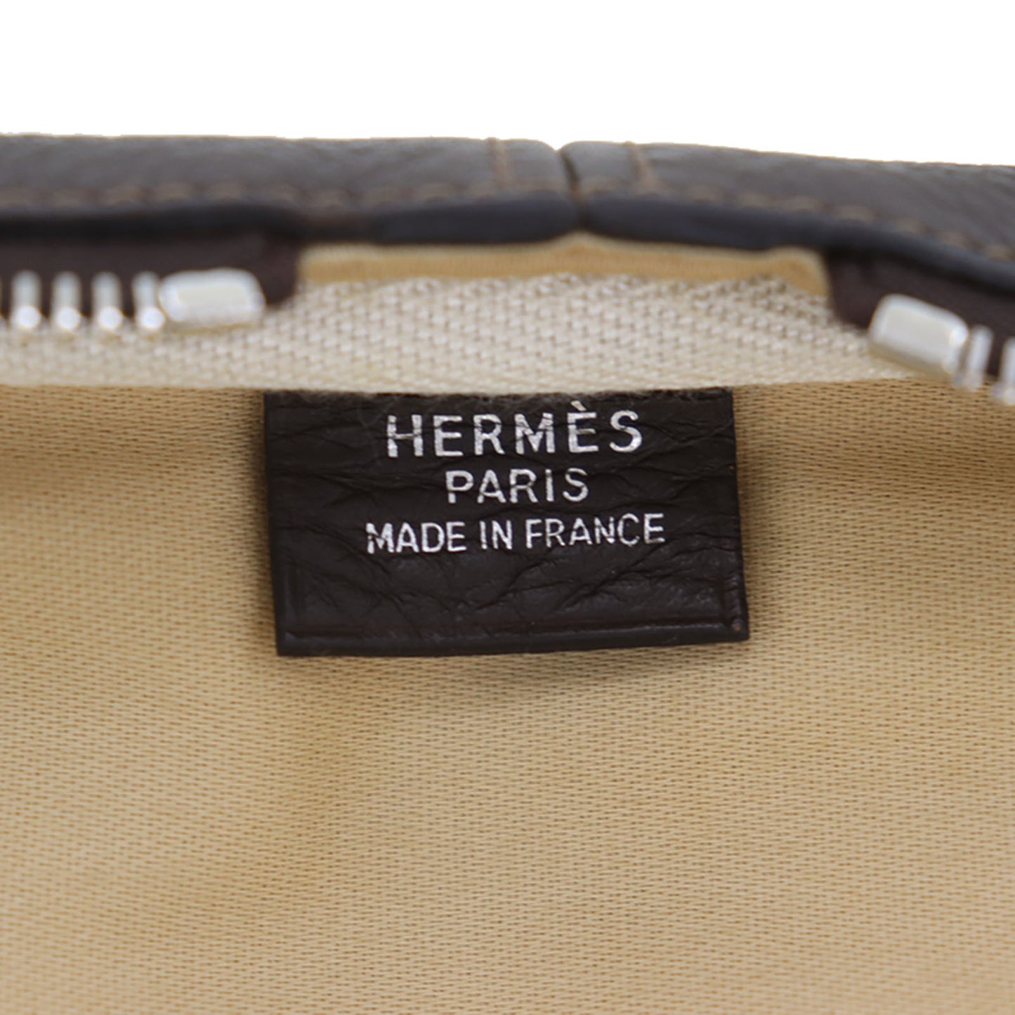 HERMES Victoria 50 Used Travel Handbag Brown Canvas Leather #CR404