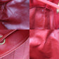 CHANEL Bicolore Chain Drawstring Shoulder Bag Red Leather #AH631