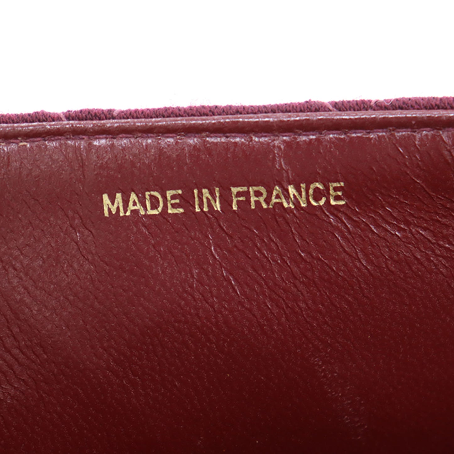 CHANEL Matelasse Shoulder Bag Bordeaux Cotton #CN74