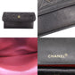 CHANEL Matelasse Shoulder Bag Black Lambskin Leather #CP554