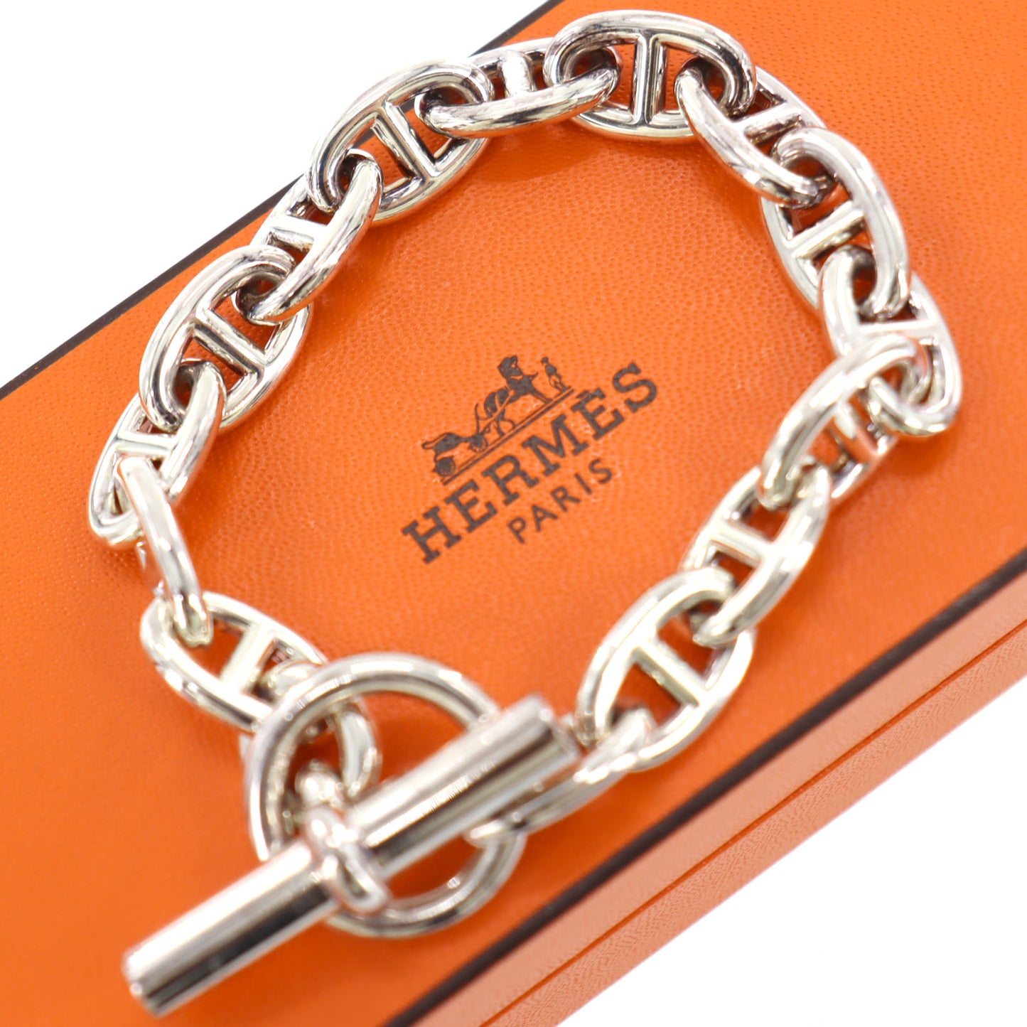 HERMES Chain Bracelet Chaine D'Ancre PM Silver 925 #AH353