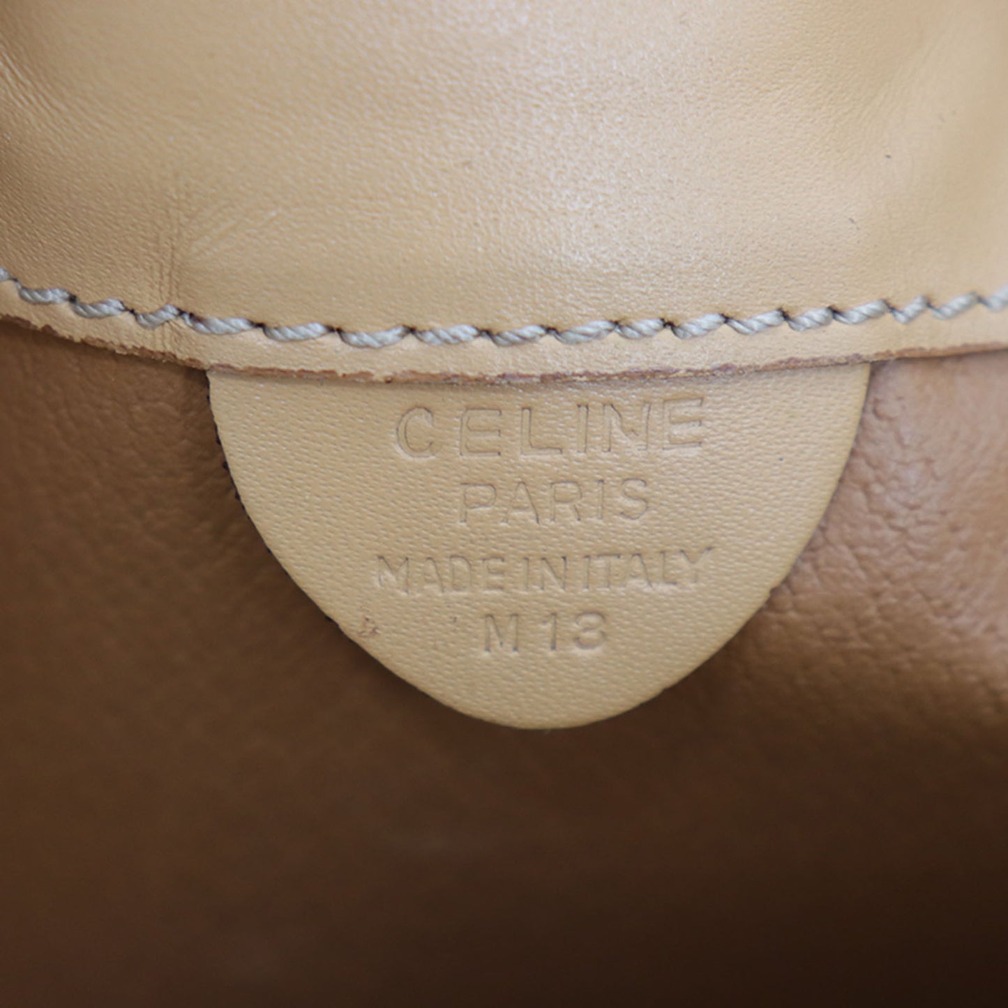 CELINE Macadam Pattern Shoulder Bag Brown PVC Leather #EF153