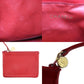 CHANEL Bicolore Chain Drawstring Shoulder Bag Red Leather #AH631