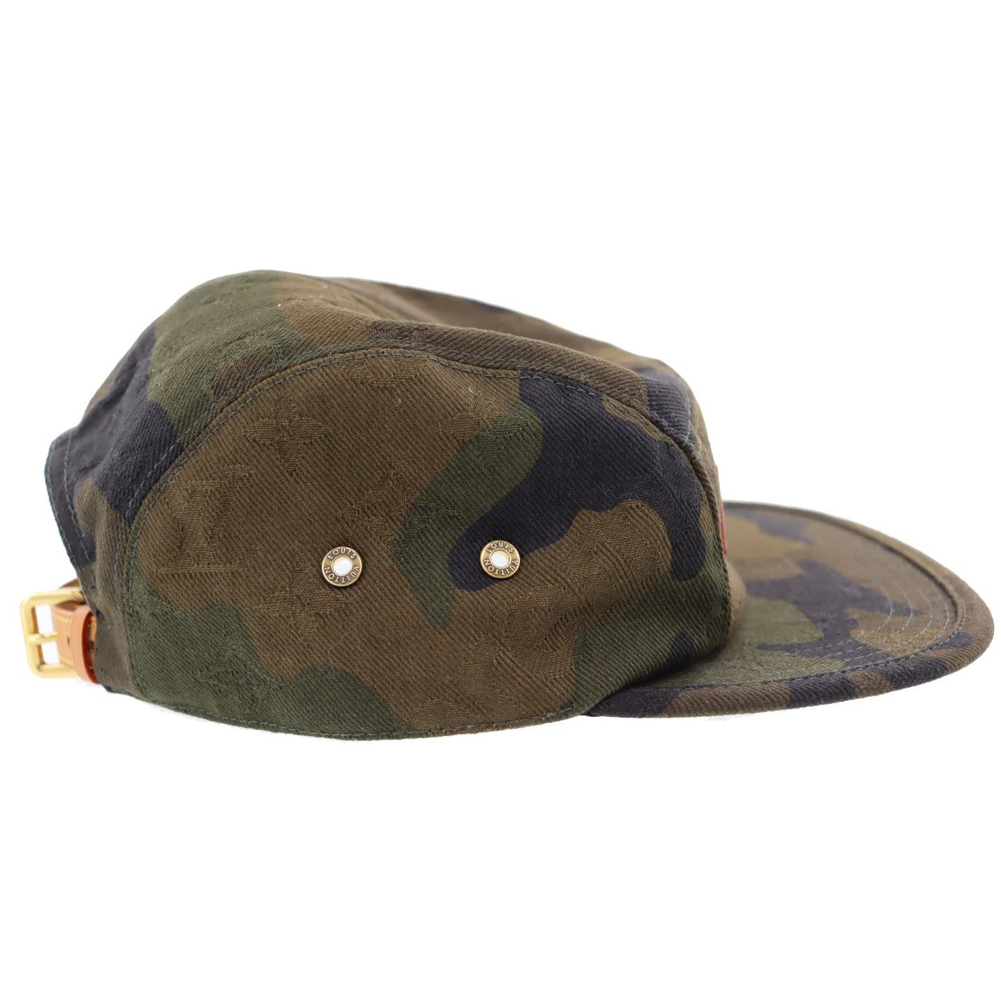 LOUIS VUITTON x Supreme LV Cap Camouflage Khaki Green Cotton #AH370