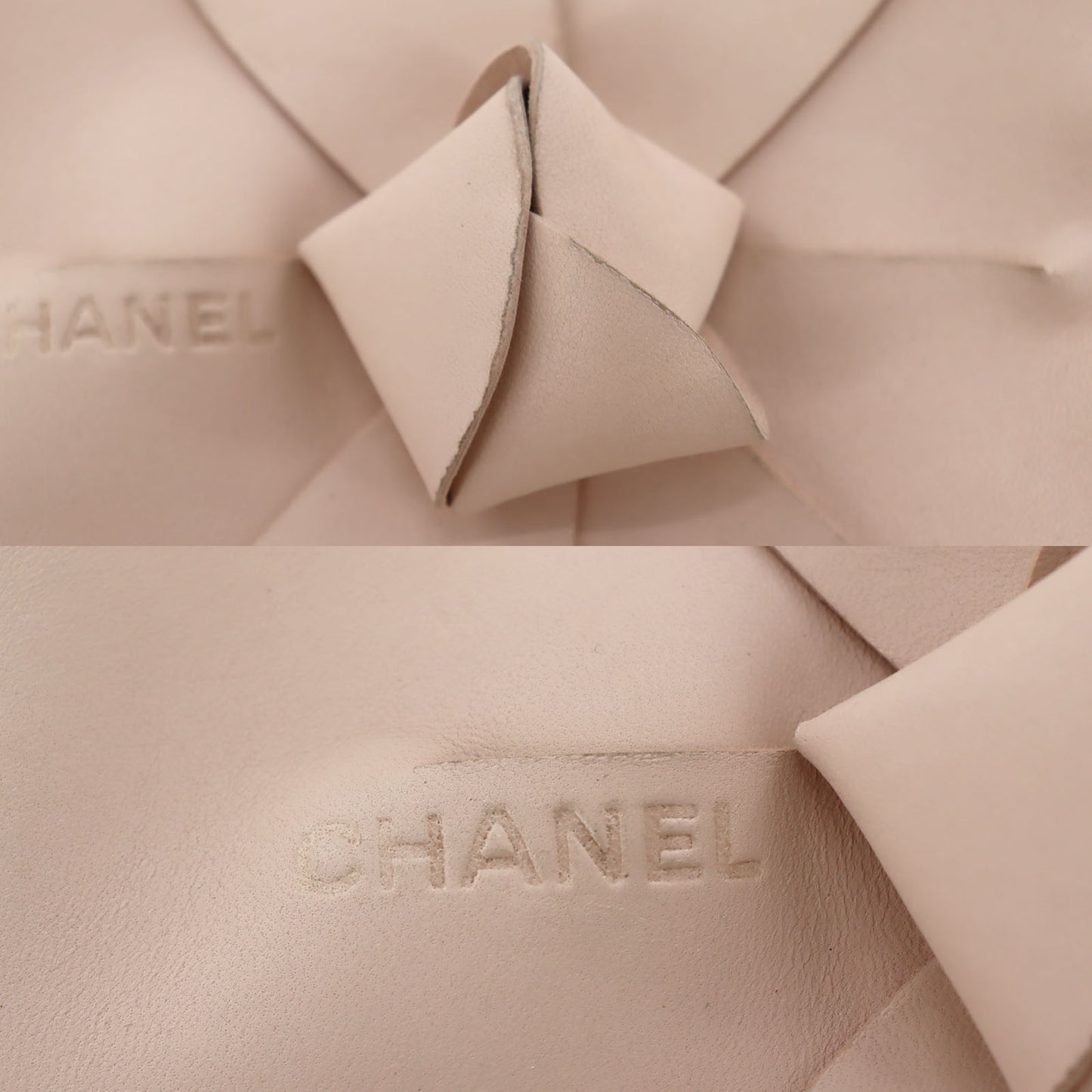 CHANEL Shoulder Bag Camellia Pink Leather #AH387