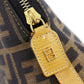 FENDI Zucca Handbag Brown Black Yellow Nylon Canvas #AH318