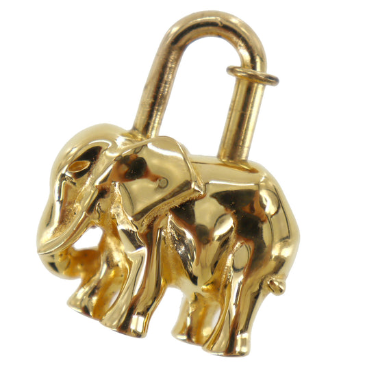 HERMÈS 1988 Elephant Exoticism Cadena Padlock Gold #AG992