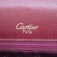 CARTIER Must Line Logos Crossbody Shoulder Bag Bordeaux Leather #AG928