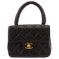 CHANEL HandBag Matelasse Pair Lambskin Leather Black  #BU943