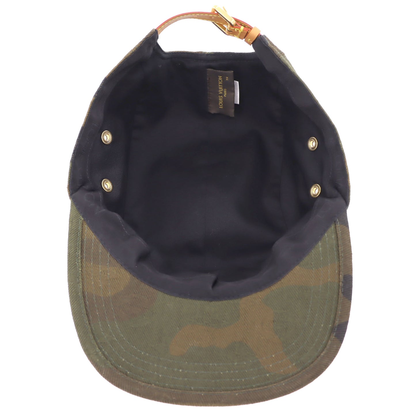 LOUIS VUITTON x Supreme LV Cap Camouflage Khaki Green Cotton #AH370