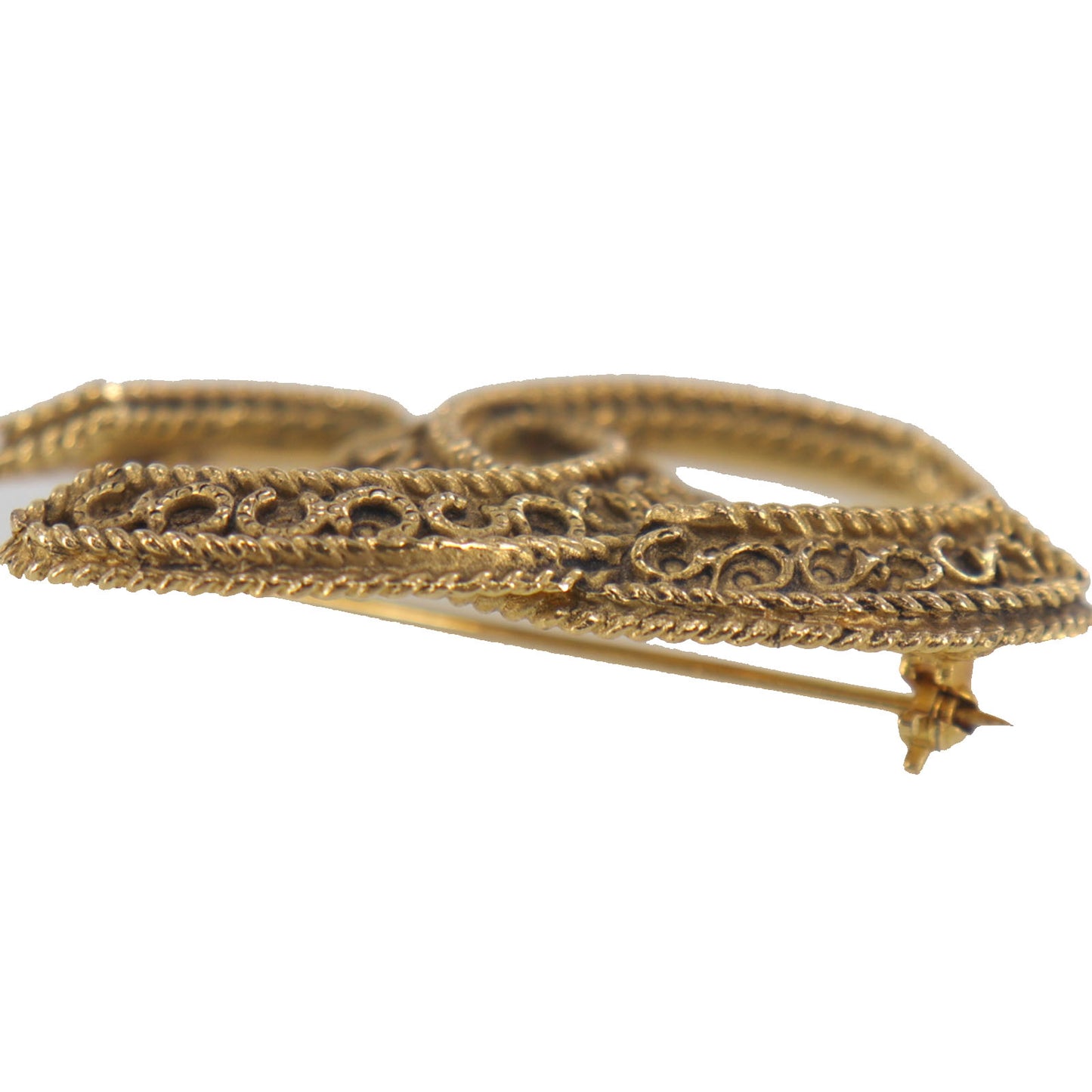 CHANEL CC Logos Pin Brooch Gold Plated 1108 #AG286