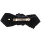 CHANEL Barrette Camellia Ribbon Black Suede #AH305