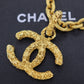 CHANEL CC Logos Gold Plated Big Chain Necklace #AH21