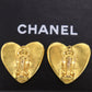 CHANEL CC Heart Earrings Gold-plated Clip-On 95P #CN250