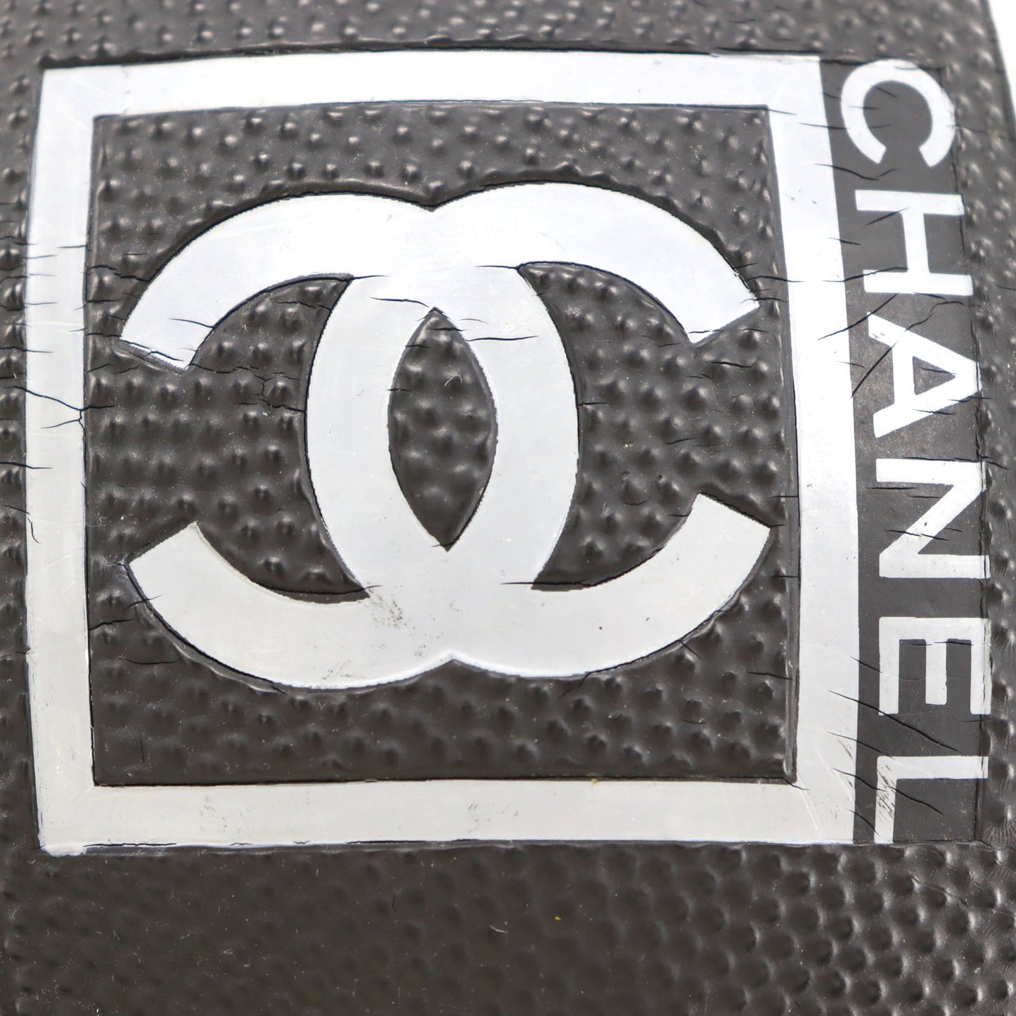 CHANEL Basketball Size 7 22cm Black Gray Vintage #BR728