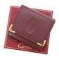 Cartier Logos Must Line Coin Case Bordeaux Leather #CP798