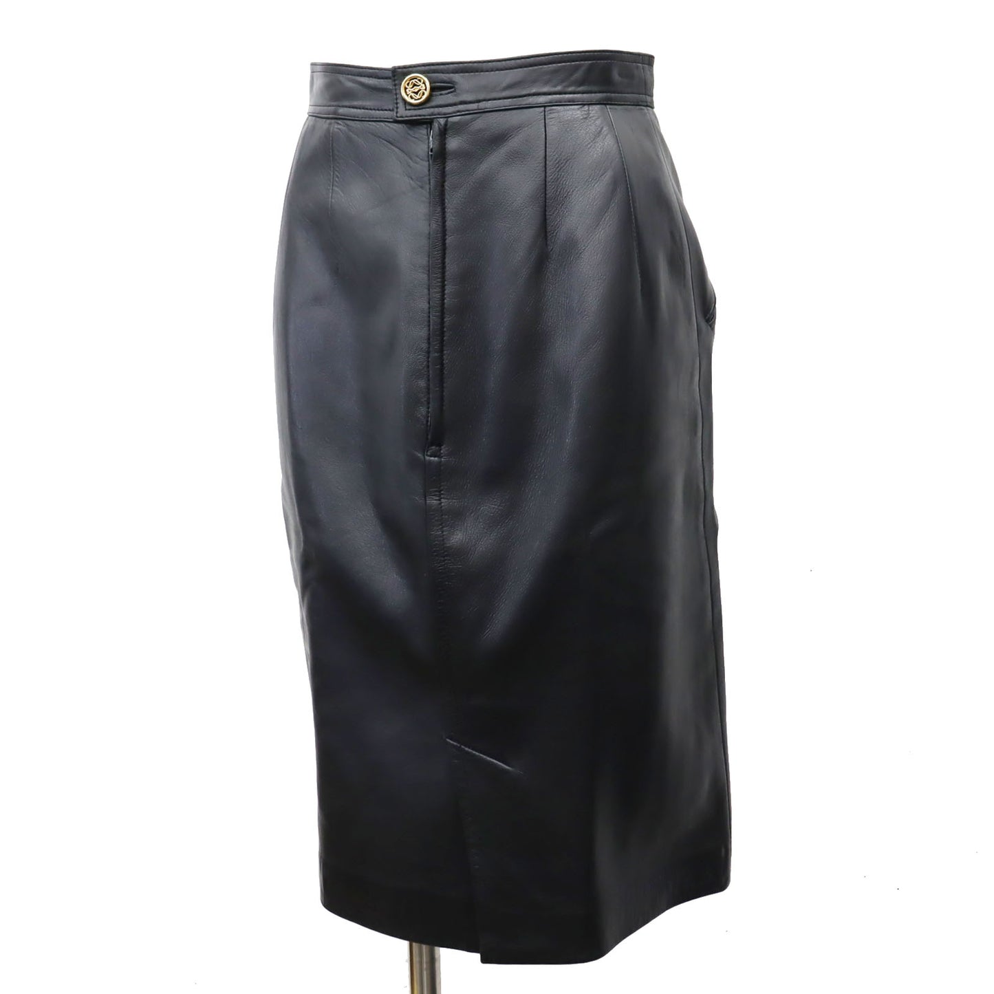 LOEWE Anagram Leather Skirt Black Nappa Leather #AG711