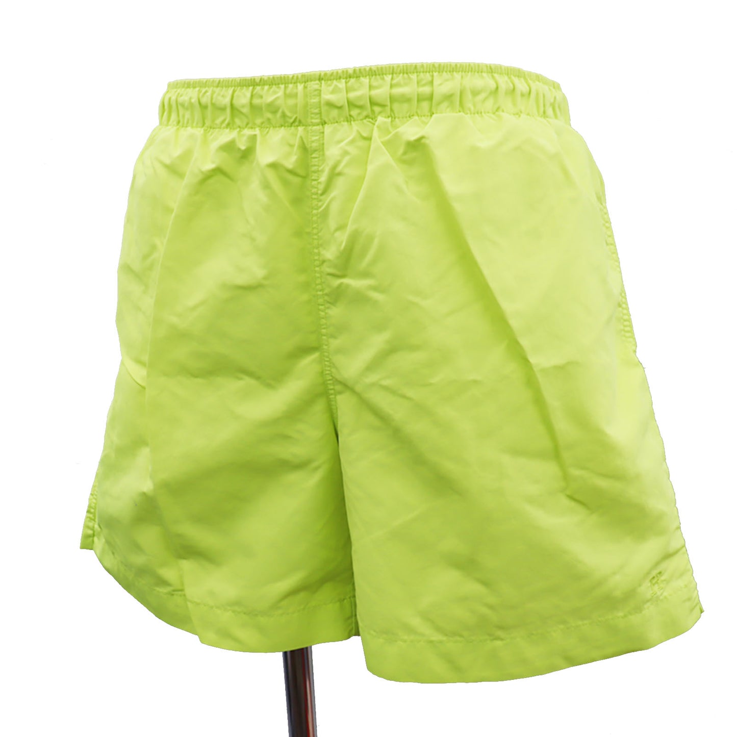 HERMES Logos Swim Pants Neon Yellow Nylon Size L #AG688