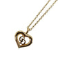 Christian Dior CD Logo Chain Heart Necklace Gold-Plated #CB75