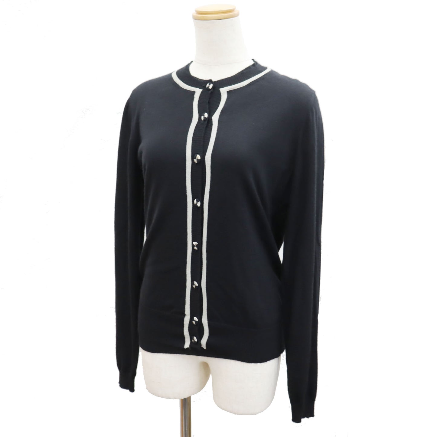 FENDI Cardigan Tops Ensemble 2 Set Balck Cashmere Silk #AH569