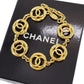 CHANEL CC Logos Circle Bracelet Gold Plated 1982 #BR829