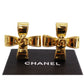 CHANEL CC Cross Logos Earrings Gold Clip-On 97 A #CD342