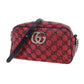 GUCCI GG Marmont Chain Shoulder Bag Red Canvas #CT79