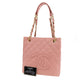 CHANEL Matelasse Tote Handbag Pink Caviar Skin Leather #CG726