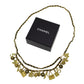 CHANEL Charm Chain Belt Gold Black 94 A #CO631