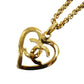 CHANEL CC Logos Heart Gold Plated Chain Necklace #CE734