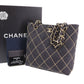 CHANEL Logos Tote Shoulder Bag Dark Gray Felt  #CB789