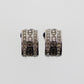 Christian Dior CD Logos Rhinestone Earrings Silver Plated #CD335