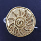 CHANEL CC Logos Round Pin Brooch Gold Plated 94 A #CJ489